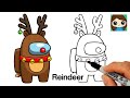 How to Draw AMONG US Reindeer Rudolph | Christmas #7