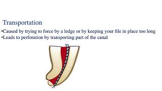 Endodontics instrumentation errors, Ledging , Transportation , zipping , Root canal treatment ,