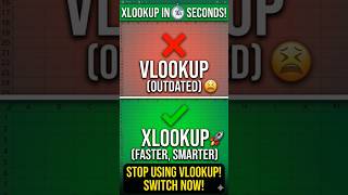 🚀 XLOOKUP in 10 Seconds | Excel's Most Powerful Lookup Function #Shorts #xlookup #vlookup  #excel