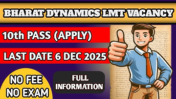 Bharat Dynamics Limited Recruitment 2025 | BDL Latest Vacancy | Govt Jobs 2025 | Apply Online