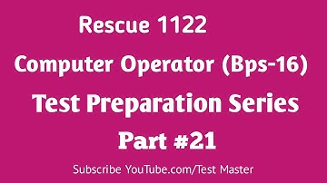 ETEA Rescue 1122 Computer Operator (Bps-16) Test Preparation Series Part 21 ||  @testmaster123 ​