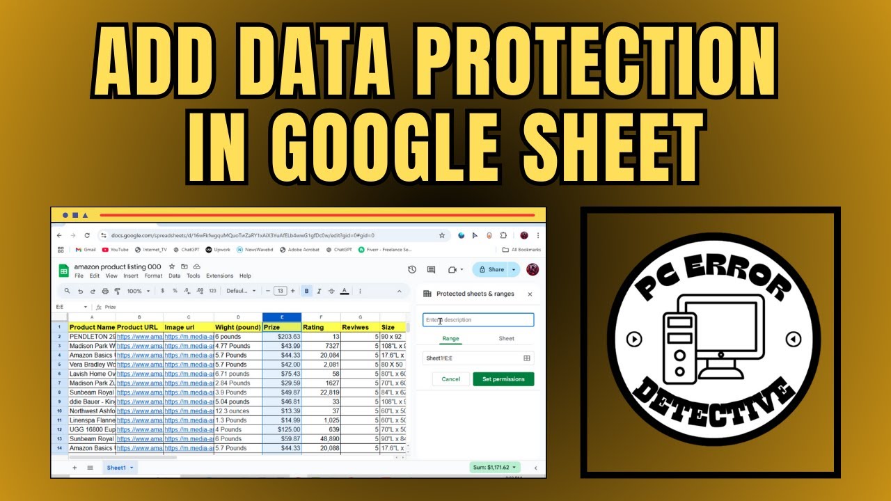 How to Add Data Protection in Google Sheet
