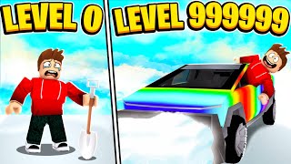 CHOP WENT MAX LEVEL 9999 IN ROBLOX SNOW SHOVELLING SIMULATOR