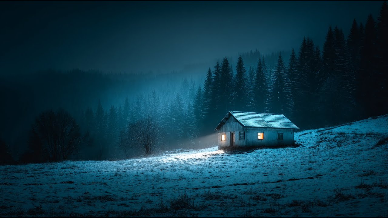 Lonely House Standing in a Vast Blizzard Night | Howling Winter Winds & Endless Snowfall Sounds