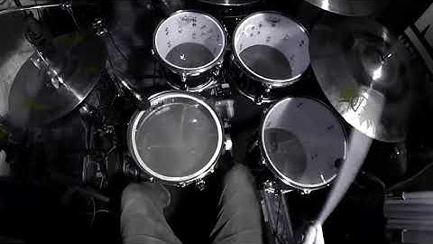 first person camera drum solo with blast beats, swivel and push pull
