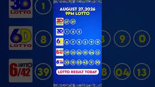 9PM Draw | August 27, 2026 | PCSO Lotto Results Today #lottoresult Update