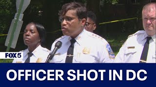 DC Police Chief speaks after officer shot in Northwest DC