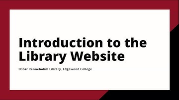 Introduction to Library Website