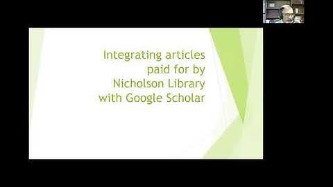 Connecting Nicholson Library resources to Google Scholar