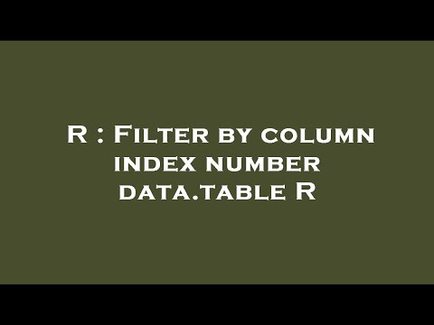 R : Filter
