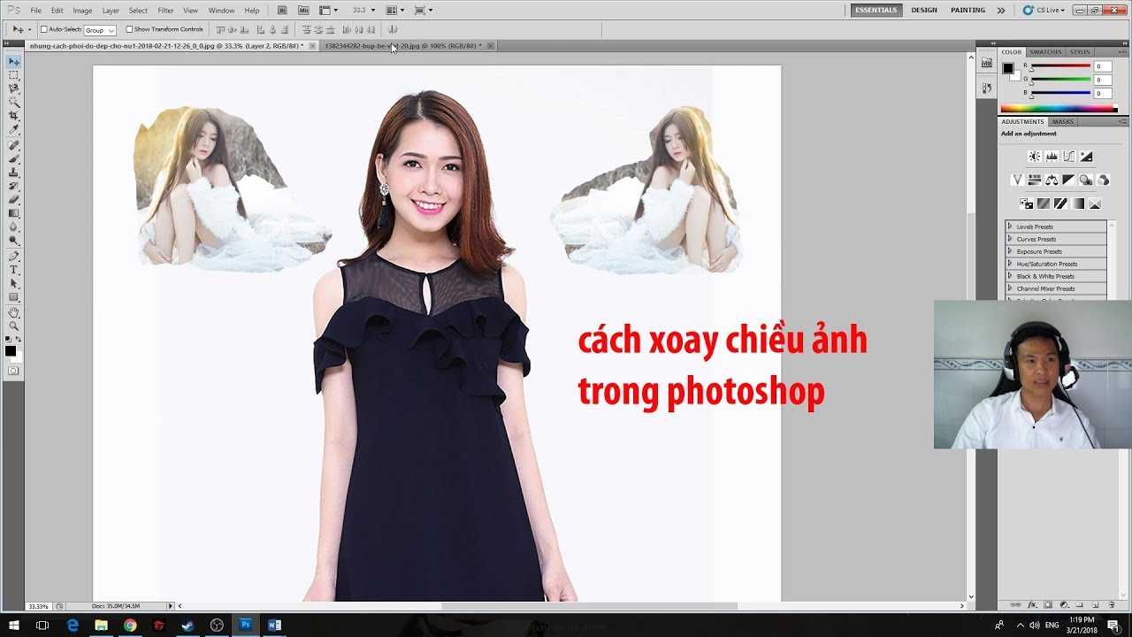 cách xoay chiều ảnh trong photoshop - youtube