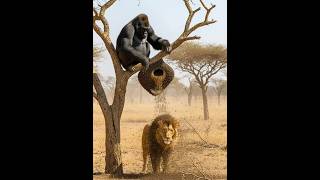 Gorilla Smashes Beehive #shorts #wildlife #animals