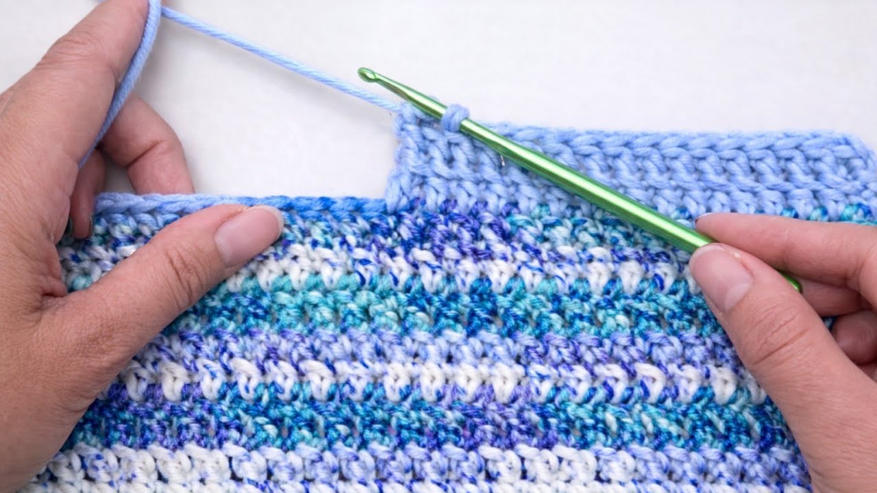 How to crochet 2 rows at a time using stackable double crochet - YouTube