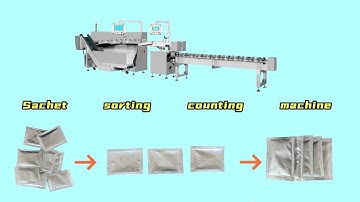 Automatic 4 sides sealing bags sorting counting machine with output conveyor