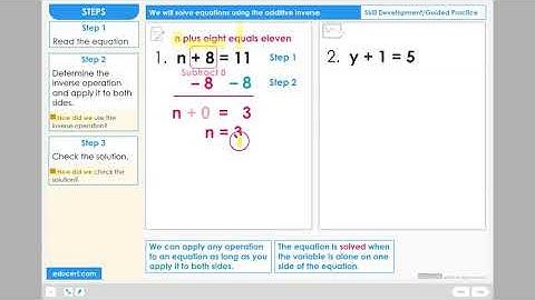 Lesson 3.1 - Solve Equations - Additive Inverse (Skill Development Part 1 of 3)