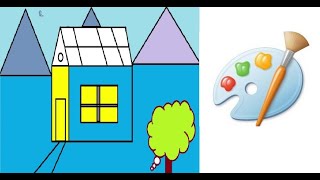paint ms drawing simple scenery easy draw beginners