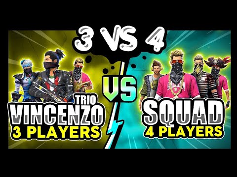 Vincenzo vs Pro players || Free fire clash squad 3 vs 4 gameplay - Nonstop gaming MG GEMAR official