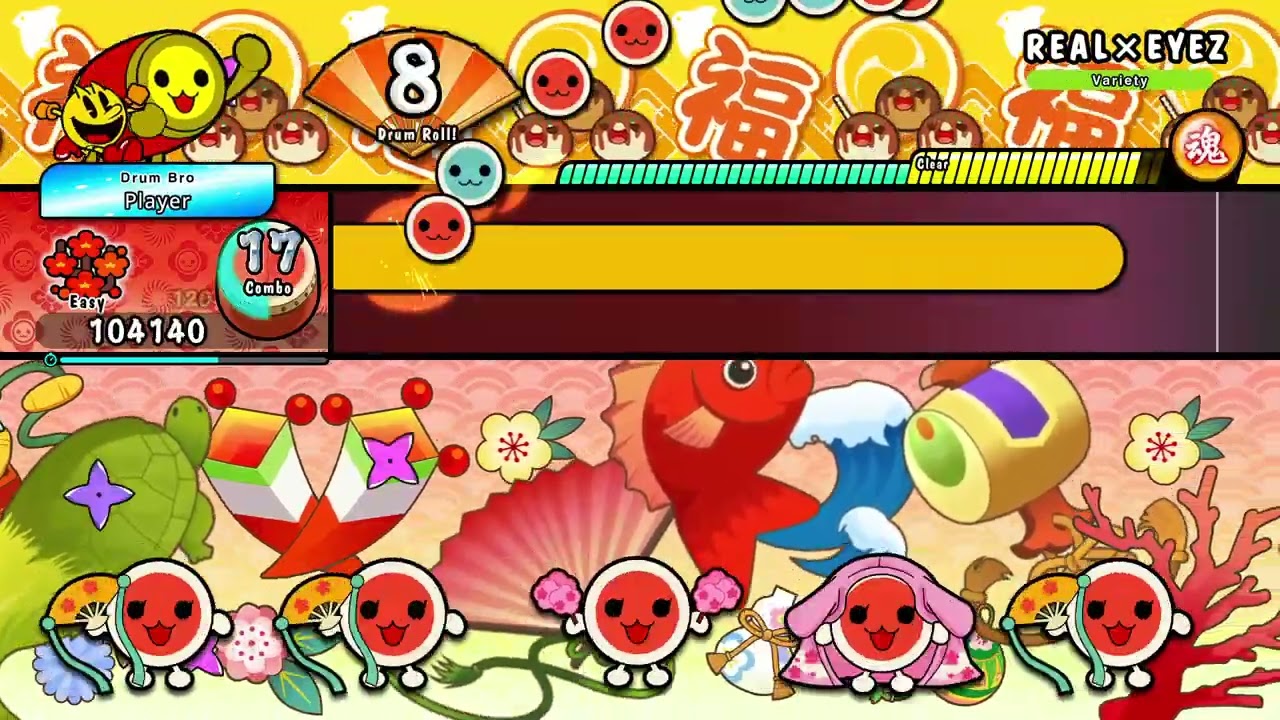 Taiko no Tatsujin Music: REAL X EYEZ Level: Easy - YouTube
