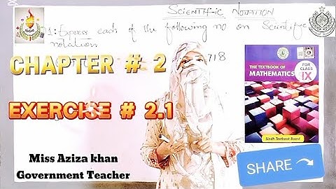 Exercise 2.1 Class 9 Sindh Board | Chapter 2 Logarithm | @azizakhan676 