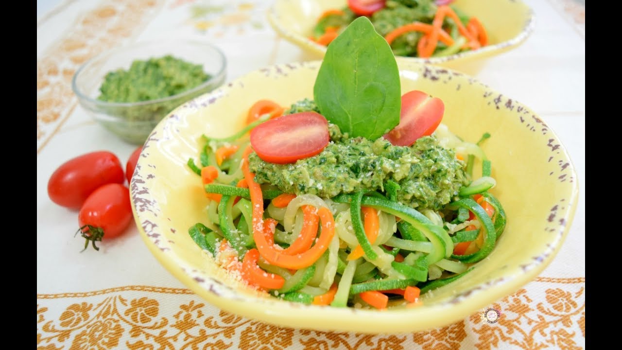Espaguetis de calabacin con verduras