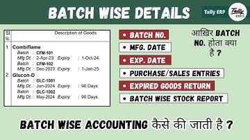 Tally ERP.9 Part-40 | Batch-wise Details in Tally Prime | Set Mfg. & Expiry Date for Stock Items