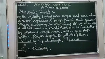 Cont. Chapter : 12 - Alternative Forms - Intervening Vowels