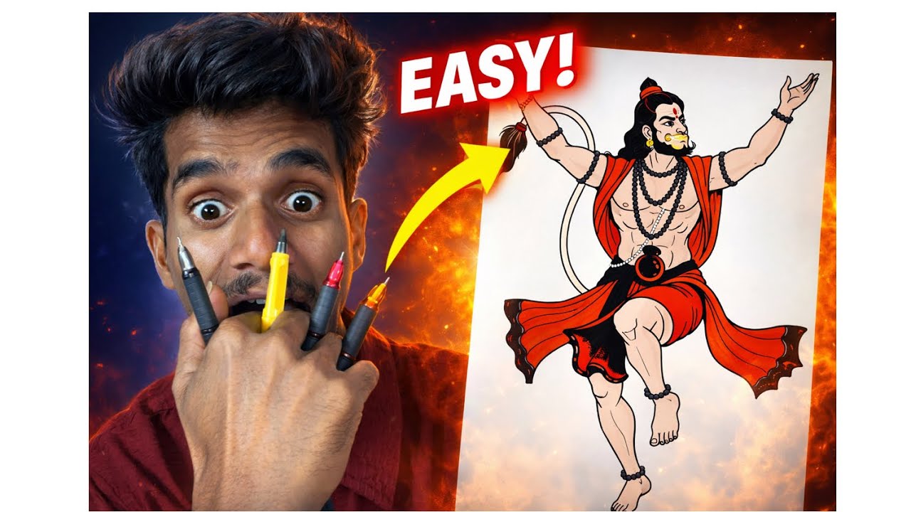 How to Draw Hanuman Ji Step by Step ️ | Easy Pencil Drawing Tutorial ...