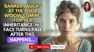 BANKER LAUGHS AT POOR WIDOW COMING FOR HER INHERITANCE - HIS FACE TURNS PALE AFTER THIS HAPPENS...