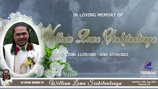 IN LOVING MEMORY OF VILIAMI LOMU SIUKITUATONGA