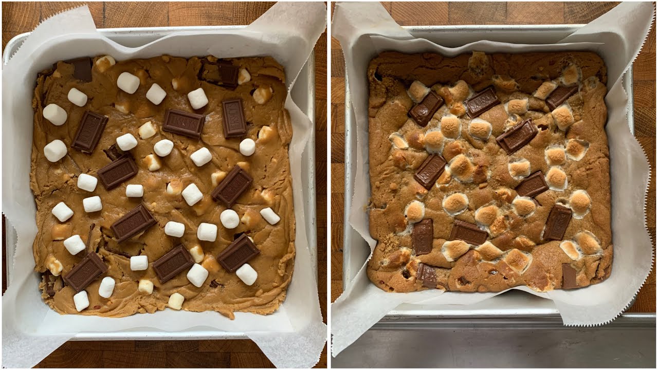 ‏Peanut Butter S’mores Bars | سمورز بارز فول سوداني كوكيز