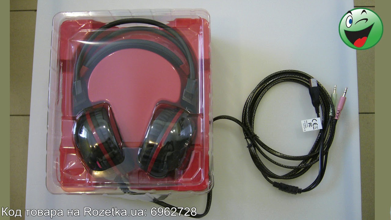 Распаковка проводной игровой гарнитуры A4Tech Bloody G300 Black/Red  из Rozetka.com.ua