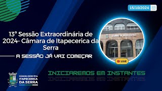 13ª Sessão Extraordinária de 2024- Câmara de Itapecerica da Serra