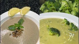 Broccoli soup and Mushroom soup - شوربة البروكولي وشوربة الفطر