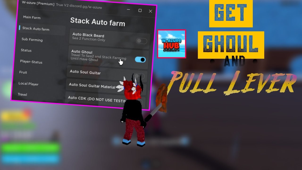 Blox Fruits Script Get race Ghoul & Pull Lever (Wazure Hub