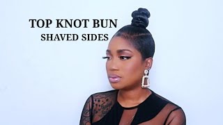 HOW TO: TOP KNOT BUN SHAVED SIDES |PIXIE CUT|