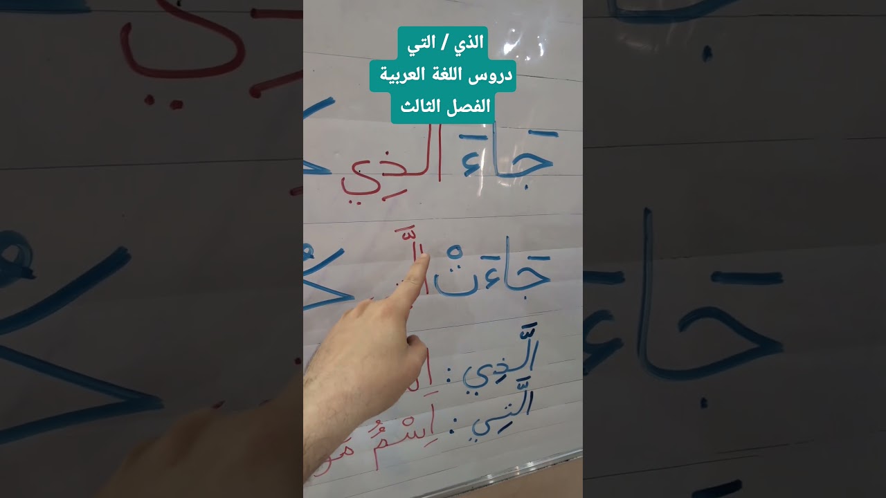 الذي التي دروس اللغة العربية الفصل الثالث