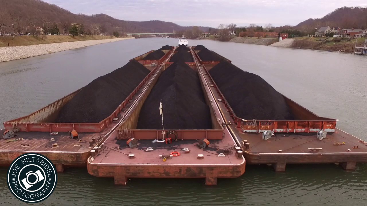 Drone over Coal Barge in Charleston WV YouTube