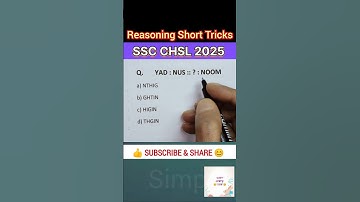 SSC CHSL REASONING CLASSES 2025 | Number Analogy Reasoning Tricks | Simple Easy 55M #sscchsl #shorts