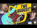 A GUITAR WITH TWO BRIDGES?!?!? - Checking out the Alameda &quot;Clamshack&quot; in the NAMM parking garage.