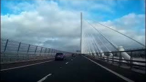 Autumn Road Trip Drive With Music North Over Queensferry Crossing On History Visit To Fife Scotland