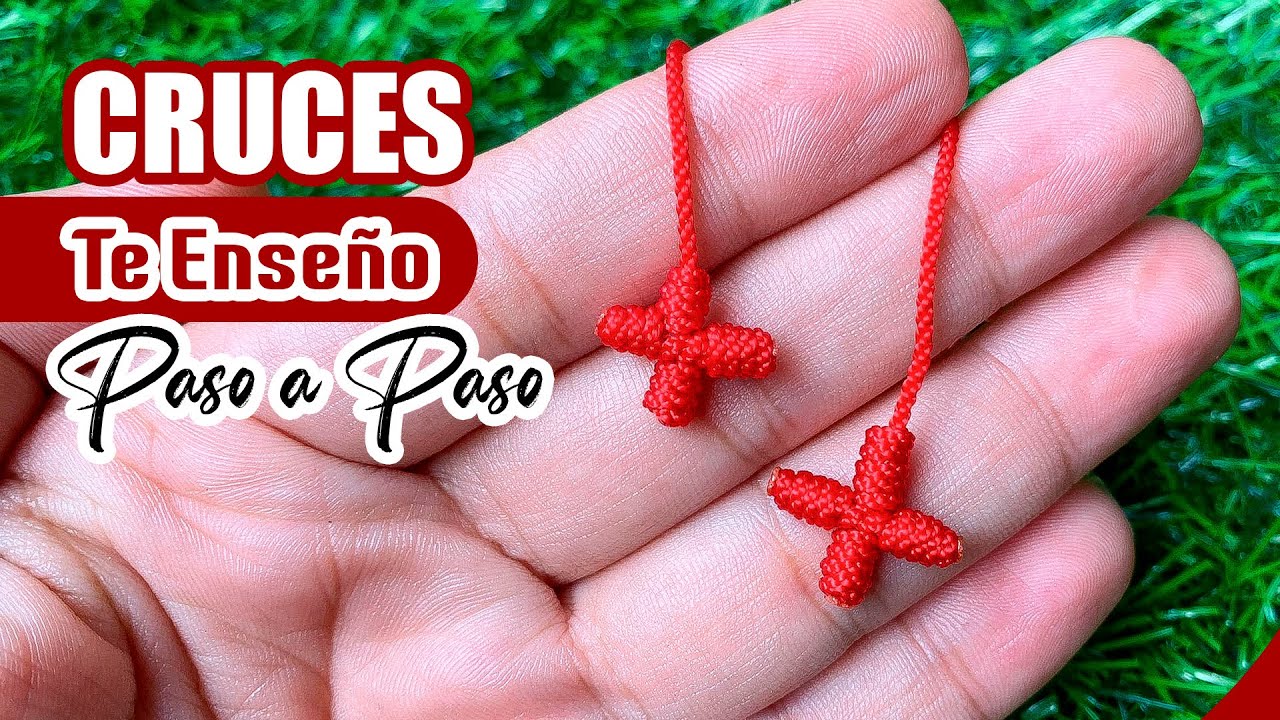 🔆 Aprende Hacer CRUZ de hilo para pulsera, DENARIO o DECENARIO - Paso a Paso