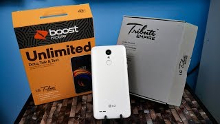LG Tribute Empire Detailed Unboxing and First Boot Up// Boost Mobile (HD)