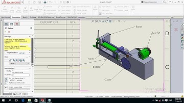 SolidWorks Drawings Adding Bill of Materials (BOM) and Balloons