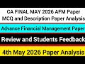 Ca final May 2026 Afm paper analysis✅|ca final may 2026 AFM Paper mcq analysis|ca final may 2026 afm