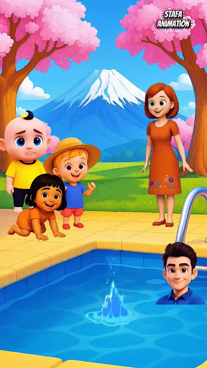 everyone can swim!!!except jojo😂🤣 #usa #english #cartoon #viralshort #funny