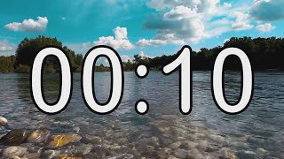 Famous 10 second timer with Calm and Soft Music and background of river and nature Wealth