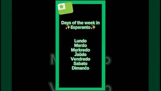 Days of the week in esperanto #esperanto #daysoftheweek