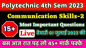 Communication skills 2nd 4th semester most important questions 2023 / communication skills-2 Paper