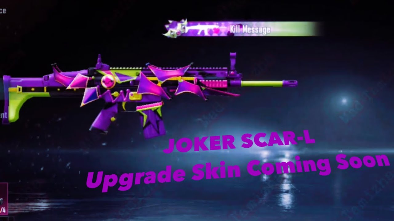 Scar L Joker Release Date 13 April Upgrade Skin Pubg Mobile April Joker Skins Youtube