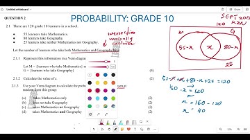 PROBABILITY GRADE 10| PAST EXAM QUESTION| SEPT 2023